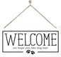 Welcome Sign for Front Door, Welcome Decor Wooden Hanging Sign for Dog Lover, We Hope You Like Dogs Hair, Rustic Funny Wooden Outdoor Front Door Hanging Decoration 13.8X6.9 inches
