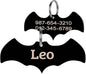 Stainless Steel Personalized Pet ID Tags, Art Design for Dog Tags, Cat Tags, Customized and Engraved on Both Sides of ID Tag, Bat in Black, Silver, Blue, Gold, Rose Gold Color