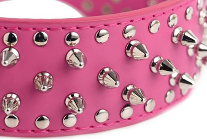 Serijoars Spiked Studded Dog Collar, PU Leather Dog Collar, Adjustable Pet Collars for Medium or Large Breed Pet (XL, Camouflage)