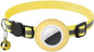 Tracker-Ready Breakaway Cat Collar (No Tracker Included) - Detachable GPS Holder + Safety Bell - Adjustable Reflective Collar with Quick-Release Buckle - for AirTag/Tile Compatible (Yellow)