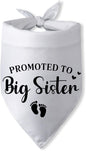 Promoted to Big Sister Pregnancy Announcement Dog Bandana Baby Gender Reveal Baby Announcement Photo Props Dog Scarf for Large Medium Small Dogs