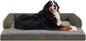 Large Dog Bed Orthopedic Washable: Orthopedic Dark Green Dog beds for XXXLarge Size Dogs, Waterproof Washable Cover with Egg Foam Removable Bolster, pet beds for Large Dogs