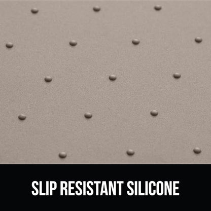 GORILLA GRIP 100% Waterproof Raised Edge BPA Free Silicone Pet Feeding Mat, Dog Cat Food Mats Contain Spills Protects Floors, Placemats for Cats and Dogs Water Bowl, Pets Accessories 23x15 Beige