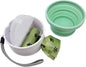 3 in 1 Collapsible Dog Bowl, Treat Container, Poop Bag Holder with 1 Roll Poop Bags – Practical Silicone Dog Bowl, – Durable Pet Bowls for Travel Essentials, Daily Walks (Pink)