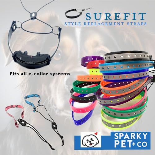 Sparky Pet Co - ECollar Replacement Strap - Bungee Dog Collar - Waterproof - Adjustable - Secure Nexus Wheel Lock - for Electronic Training & Invisible Fence Systems - 3/4" (Red)