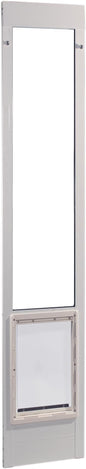 Ideal Pet Products Aluminum Pet Patio Door, Adjustable Height 77-5/8" to 80-3/8", 10-1/2" x 15" Flap Size, White