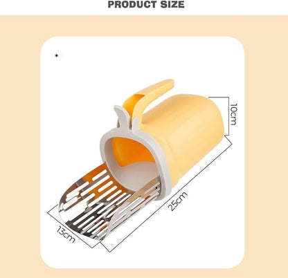 Cat Litter Scoop, Large Capacity Mess-Free Cat Litter Scooper with Bags, Spill-Proof Kitty Box Sifter, Bin Doubles as Scoop Holder