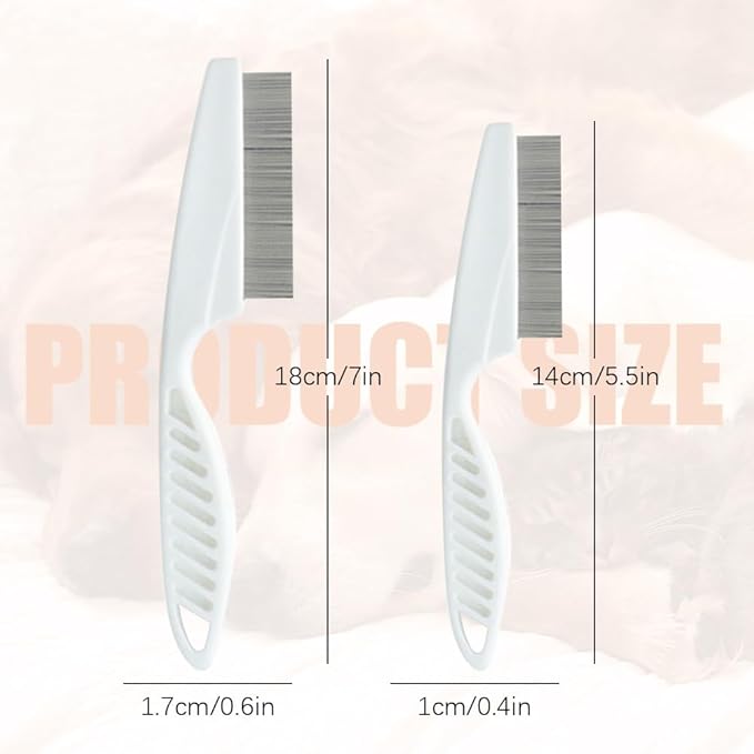 2 Pack Multifunctional Pet Comb, Upgrade Pet Grooming Brush Magic Tear Stain Removal Fine Tooth Stainless Massage Comb Kit for Puppies and Dogs (Yellow)
