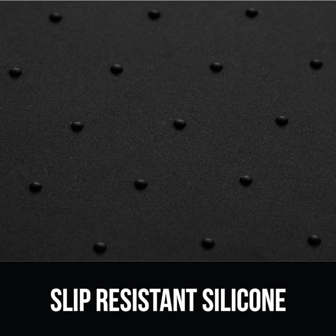 GORILLA GRIP 100% Waterproof Raised Edge BPA Free Silicone Pet Feeding Mat, Dog Cat Food Mats Contain Spills Protects Floors, Placemats for Cats and Dogs Water Bowl, Pets Accessories 16x10, Black