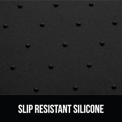 GORILLA GRIP 100% Waterproof Raised Edge BPA Free Silicone Pet Feeding Mat, Dog Cat Food Mats Contain Spills Protects Floors, Placemats for Cats and Dogs Water Bowl, Pets Accessories 23x15 Black