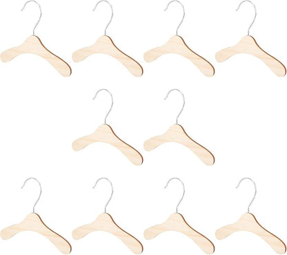 Wooden Pet Clothes Hangers 8.66-inch Small Dog and Cat Hangers Wear-Resistant Replaceable Household Pet Accessory for Dog and Cat Clothing