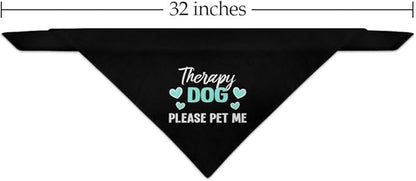 GRAPHICS & MORE Therapy Dog Please Pet Me with Hearts Dog Pet Bandana - Black