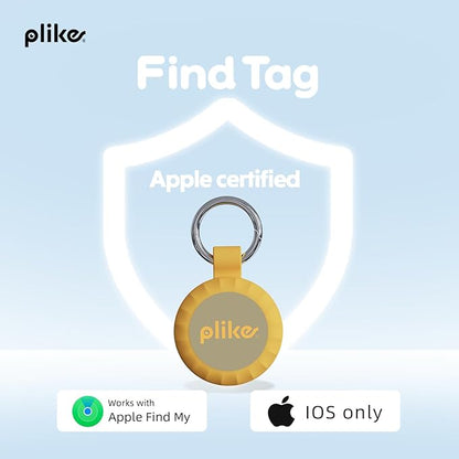 Plike Tracker for Dogs & Cats, Mini GPS Pet Tracker with Silicone Cover, with Apple Find My App (iOS Only), Real-time Positioning and Smart Alarm Pet Tracker, No Monthly Fee and Subscription