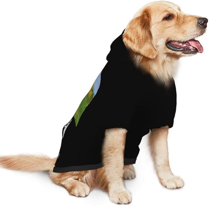 Personalized Dog Hoodie Customized with Name Photo Pet Warm Sweater Hoodie for Medium Large Dogs & Cat Puppy, Silver, L