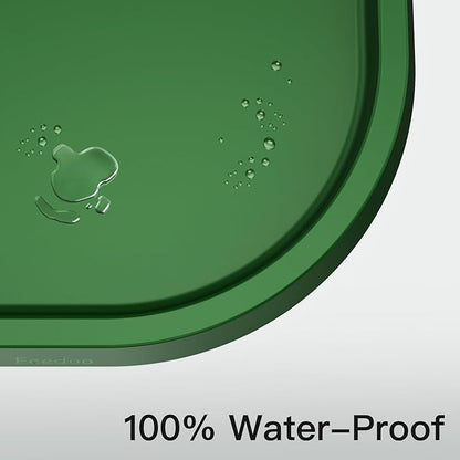 Pet Feeding Mat [Warped Resistant Raised Edge], Water-Proof Silicone Placement for Food Water Bowls, Anti-Slip Base Protect Floor, BPA-Free&Dishwasher-Safe [23.5x13.5inch Large, Green]
