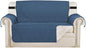 H.VERSAILTEX Reversible Loveseat Cover Furniture Protector Anti-Slip Water Resistant 2" Elastic Straps Couch Covers Pets Kids Fit Sitting Width Up to 46"(Love Seat: 75" x 90", Dark Blue/Beige)