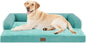 Orthopedic Large Dog Bed Washable: Large Size Dog Beds with Removable Washable Cover, XXLarge Orthopedic Aqua Blue Sofa for Big Pet Dogs