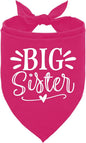 Big Sister Dog Bandana, Deep Pink Dogs Scarf Accessories, Pet Triangle Scarf, Pet Bandana for Large Dogs, Baby Announcement Dog Bandanas (L)