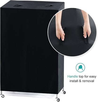 PONY DANCE Pets Product Universal Birdcage Cover Blackout & Breathable Birdcage Cover for Pets' Good Night, Large, Black, 31 L x 21 W x 41 in H