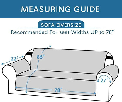 H.VERSAILTEX Reversible Sofa Slipcover Furniture Protector Water Resistant 2" Elastic Straps Sofa Cover Couch Covers Pets Kid Fit Sitting Width Up to 78" (Oversized Sofa: 86" x 132", Dark Blue/Beige)