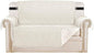 H.VERSAILTEX Reversible Loveseat Cover Furniture Protector Anti-Slip Water Resistant 2" Elastic Straps Couch Covers Pets Kids Fit Sitting Width Up to 54"(Oversized Loveseat: 75" x 98", Ivory/Beige)