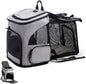 Expandable Cat Carrier Backpack, Large Soft Airline Approved Collapsible Pet Bag for Small Dogs Puppies Medium Cats, Breathable Portable Travel Bags for Camping