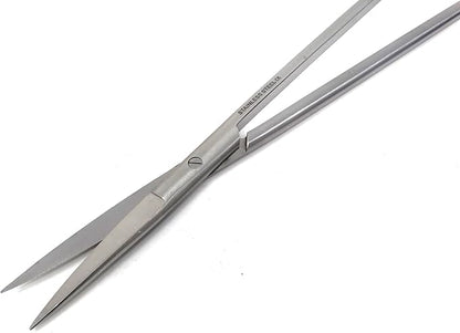 A2Z-Aquascaping Maintenance Tools Accessories,Anti-Rust Stainless Steel Tweezers Scissors Spatula for Aquarium Tank Clean, Fish Tank, Bonsai, Algae Scrapers (12" Scissors - Straight - Silver)