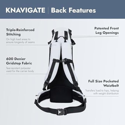 K9 Sport Sack Knavigate - X-Small, Lunar Rock - Ideal for Dogs with 9-12” Back Length - Adjustable, Backpack-Style Carrier with Internal Frame & Padded Hip Belt