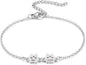 MeMeDIY Personalized Paw Print Bracelet for Women Engraved 1-5 Names Dog Cat Pet Paw Bracelet Adjustable Chain Dog Jewelry Memorial Gifts for Pet Lovers