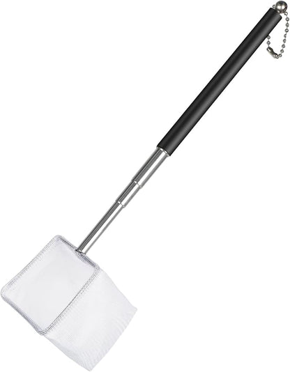 Pawfly Aquarium Shrimp Net, 2 Inch Tiny Fish Tank Net with Extendable Stainless Steel Handle