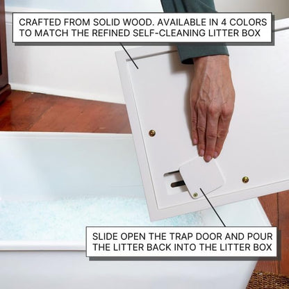 Refined Self Cleaning Litter Box Cabinet-Litter Catch Mahogany