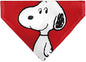 Peanuts Pet Bandana Snoopy Smiling Face Pose Red Slip On Collar Bandana Only