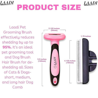 Laadi Deshedding Tool - Reduces Shedding by Up to 95% for Pets' Grooming - Suitable for Dogs, Cats, Horses, and Rabbits