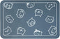 YCT Cat Food Mat, Cat Mat for Food and Water, Pet Feeding Mat, Non-Slip Super Absorbent, with Multiple cat Heads Logo, 18.1 x 11.8 inches, Blue