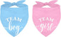 Whaline 2 Pack Gender Reveal Dog Bandana Team Boy Team Girl Triangle Pet Scarf Pink Blue Pregnancy Announcement Pet Neckerchief for Pets Daily Wear Photo Prop Party Supplies, 26.8 x 17.7 x 17.7 Inch