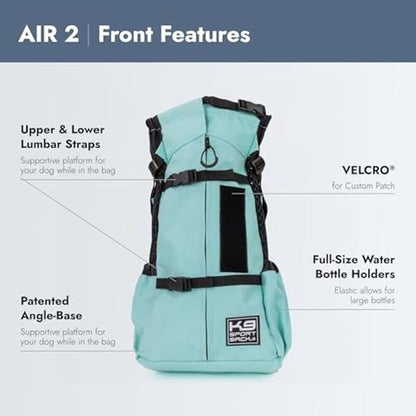 K9 Sport Sack Air 2 - Large, Summer Mint - Ideal for Dogs with 20-22” Back Length - Durable, Breathable Backpack-Style Carrier - Perfect for Walks, Short Hikes & Public Transportation