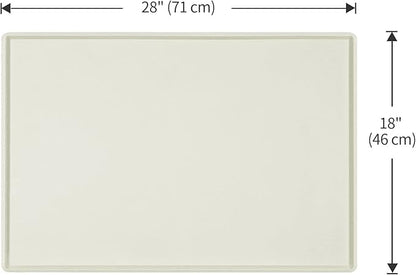Dog Food Mat,Silicone Waterproof Food Tray,Non Slip Pet Bowl Mats Placemat,0.8" Raised Edge,Suitable for Most Small and Medium Sized Pets,28" x 18"