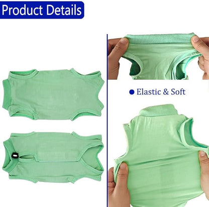 Cat Recovery Suit Cat Onesie for Cats After Surgery Female Male Spay Kitten Neuter Surgical Bodysuit Post Surgery Cone of Shame Alternative Anti Licking(Green, Medium)