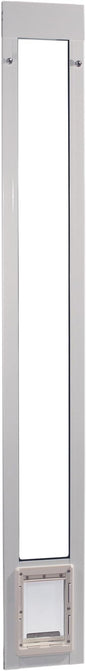 Ideal Pet Products Aluminum Pet Patio Door, Adjustable Height 77-5/8" to 80-3/8", 5" x 7" Flap Size, White