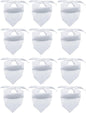 12 Pieces Sublimation Pet Bandanas White Heat Transfer Triangle Dog Scarf Blank Big Washable DIY Polyester Dog Bibs Kerchief Apparel Accessories for Dogs Puppy Cats (White-12Pack)