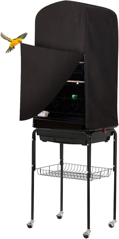 Colorday Good Night Bird Cage Cover for Large Bird Cage with Play Top (Patent Pending) (Black, 64")