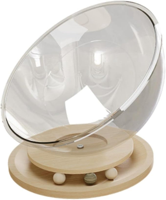 Space Capsule Cat Bed, Pet Furniture, Easy Cleaning, Universal Small Pets Activity Centre Bed Toy, Sleeping Nest for Cats, Solid Wood L