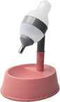 NACOCO Pet Standing Water Dispenser Cat Dog Standing Bowl with Detachable Pole Automatically Feeding Water Height Adjustable(Grey-Pink)