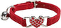 Heart Bling Cat Collar with Safety Belt and Bell Adjustable 8-10 inches for Kitten Cats (Red)