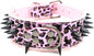 Serijoars Spiked Studded Dog Collar, PU Leather Dog Collar, Adjustable Pet Collars for Medium or Large Breed Pet (S, Leopard3)