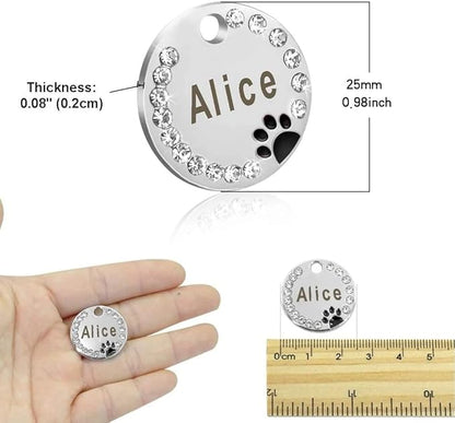 Personalized Dog/Cat Cute Paw Pet ID Tag with Unique Laser Engraving Name and Phone Number for Pet Collar or Key Chain (Blue)