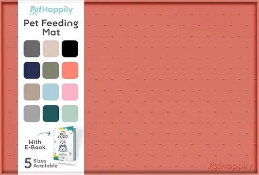 Dog Food Mat - 24x15 Raised Edges Dogs Mat for Food and Water Prevent Spill, Waterproof Cat Food Mats Protect Floors, Easy Clean Dog Bowl Mats for Food and Water, Silicone Pet Feeding Placemats