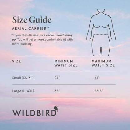 WildBird - Aerial Buckle Carrier - 2-24 Months - Large (L-4XL) Willow - Front or Back Carry - Cross Straps, Lumbar Support, Headrest - Hip Healthy - Baby Carrier - Baby Essentials - New Mom Gifts