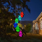 Paw Print Solar Wind Chimes, Color Changing Outdoor Paw Print Solar Lights, Dog Cat Paw Prints Wind Chimes Hanging Patio Lights for Garden Decor,Best Gifts for Dog & Cat Pets Lovers