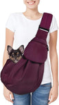 SlowTon Dog Carrier Sling - Thick Padded Shoulder Strap Adjustable Dog Carriers for Small Dogs, Puppy Carrier Purse for Pet Cat with Front Zipper Pocket Safety Belt Machine Washable, WR, M